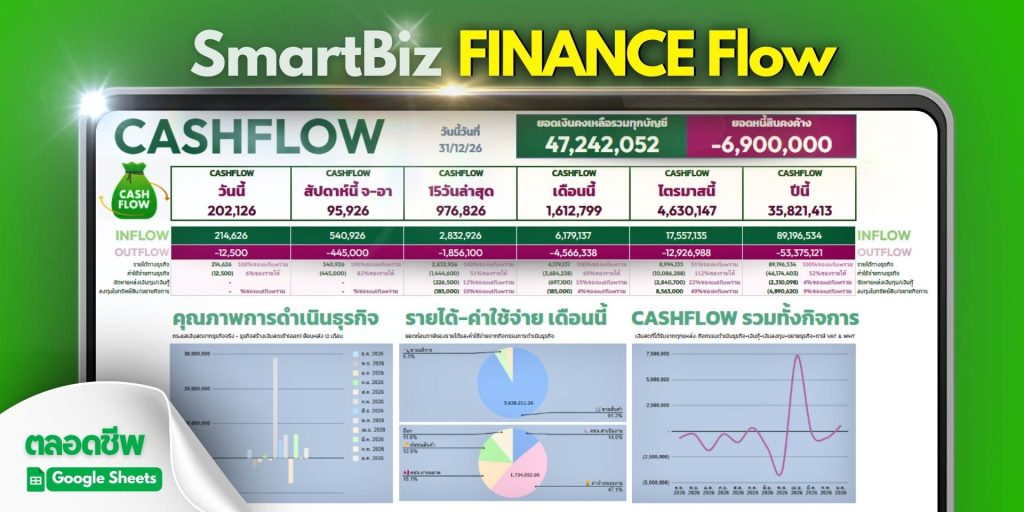 SmartBiz FinanceFlow เทมเพลตบริหารการเงินและกระแสเงินสด - 15
