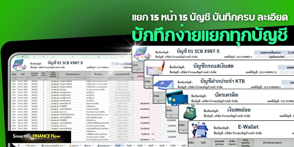 SmartBiz FinanceFlow เทมเพลตบริหารการเงินและกระแสเงินสด - 3