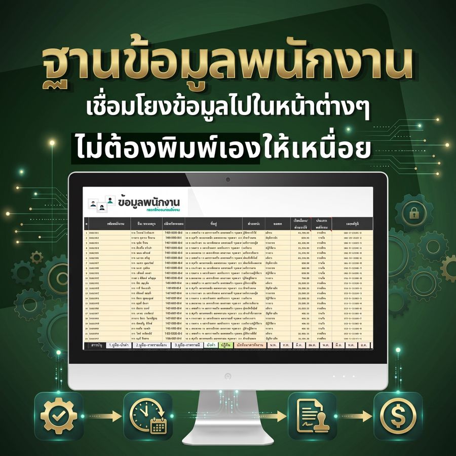 ฟีเจอร์: ฐานข้อมูลพนักงาน เชื่อมโยงข้อมูลไปในหน้าต่างๆ ไม่ต้องพิมพ์เองให้เหนื่อย