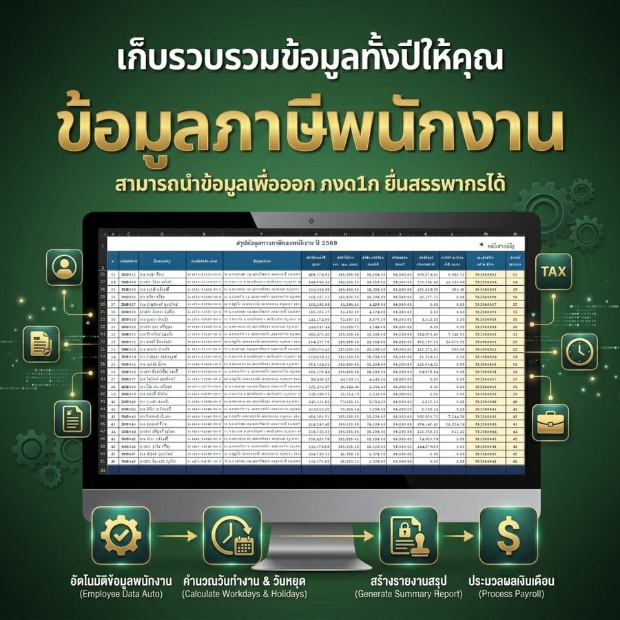 ฟีเจอร์: เก็บรวบรวมข้อมูลภาษีพนักงานทั้งปี นำไปออก ภงด.1ก ยื่นสรรพากรได้