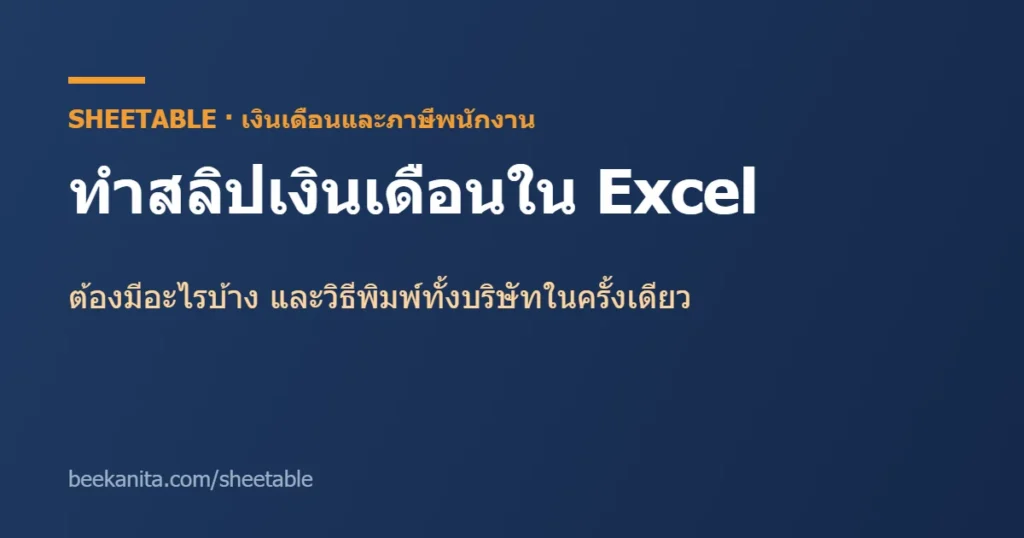 สลิปเงินเดือน excel