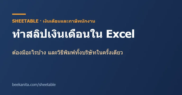 สลิปเงินเดือน excel