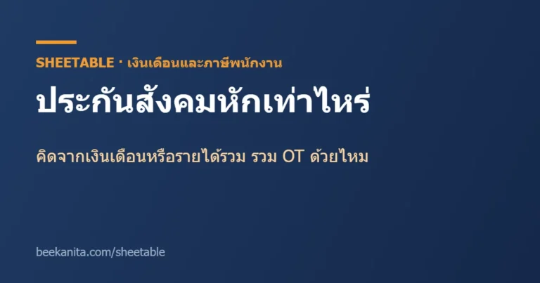 ประกันสังคมหักเท่าไหร่